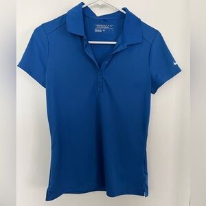Nike Blue Fitted Polo Shirt Short Sleeve